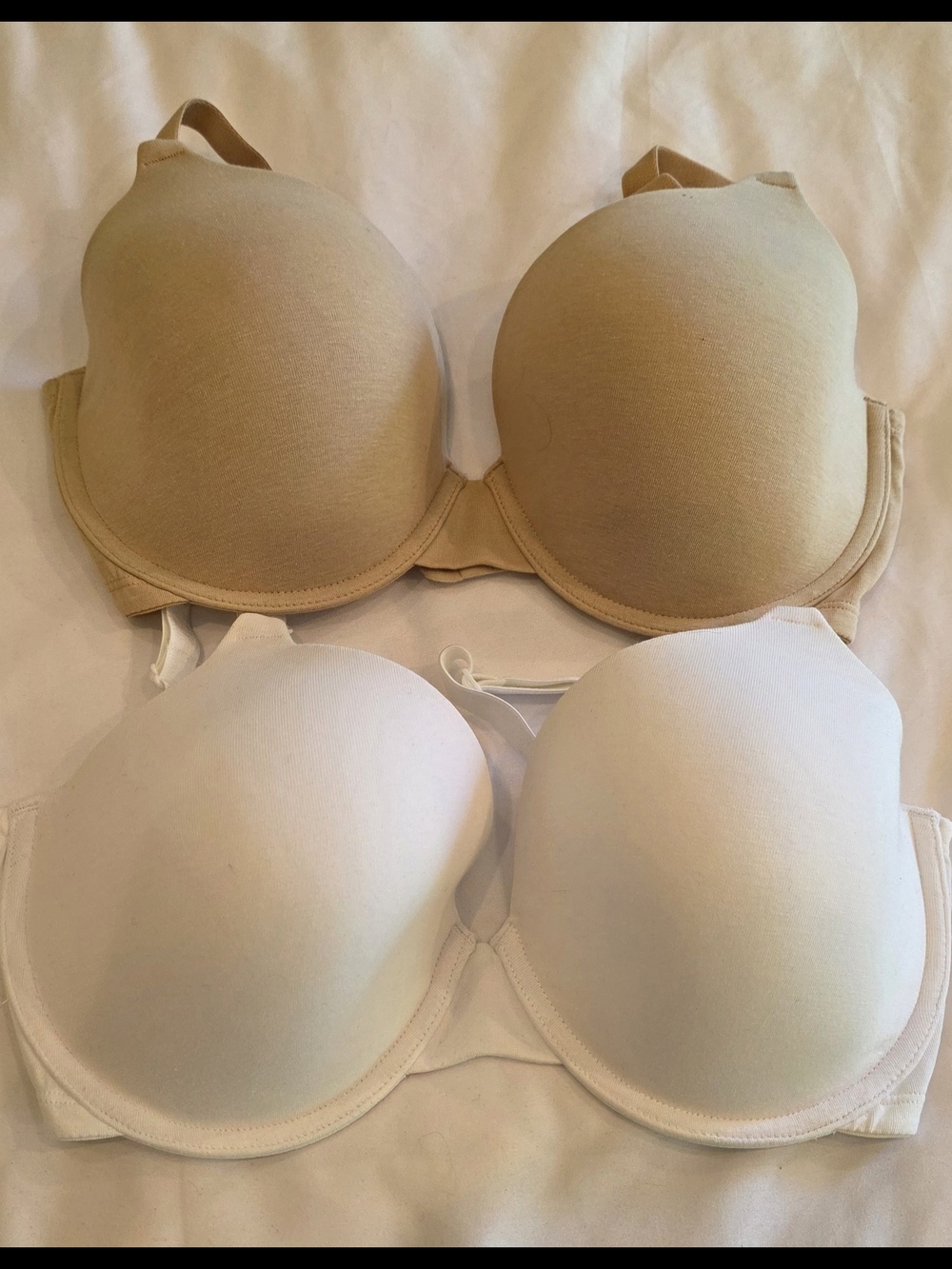 Nude and White Molded T-Shirt Bras Fruit of the Loom 36D